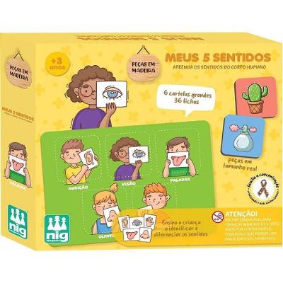 Brinquedo Pedagógico Meus 5 Sentidos Madeira Inclusivo TEA TDAH Nig