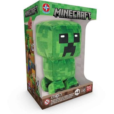 Pelúcia Minecraft Creeper 16cm Verde Estrela