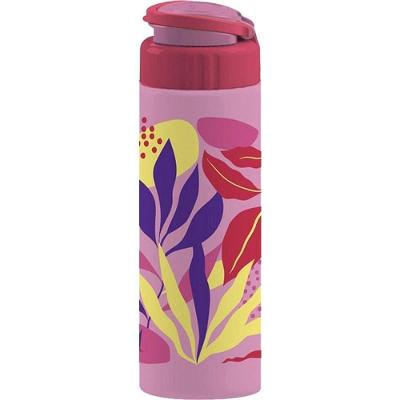 Garrafa Squeeze Roma 700ML Plástica Antivazamento Soft Touch Rosa Tiba
