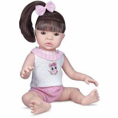 Boneca Realista Small Cabelos Castanhos 37,5cm Vinil Sid Nyl