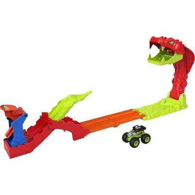 Pista de Brinquedo Hot Wheels Monster Trucks Snake Slam Takedown Bone Shaker Mattel