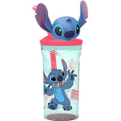 Copo Decorado Stitch 3D com Canudo 360ML Tritan Infantil Yangzi