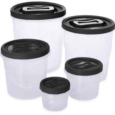 Kit 5 Potes Plásticos Clic com Tampa de Rosca Livre de BPA Plasútil
