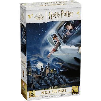 Quebra-cabeça Harry Potter 200 Peças Cartonado Azul Grow