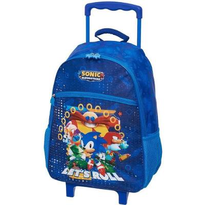 Mochila Infantil com Rodinha Sonic Superstars Poliéster Pacific
