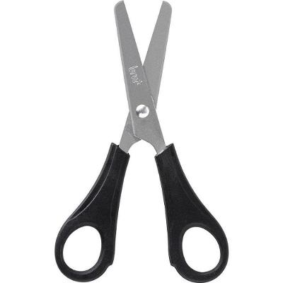 Tesoura Escolar BRW Preta 13cm Régua Integrada 60 Unidades