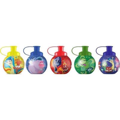 Kit 5 Squeezes Bola Divertidamente Disney 250ML Plástico Infantil Tiba