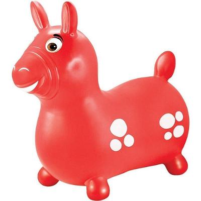 Cavalinho Infantil Inflável Vinil Atóxico Equilíbrio Vermelho 52x51cm