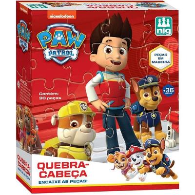 Quebra-cabeça Madeira Patrulha Canina 30 Peças MDF Nig Brinquedos