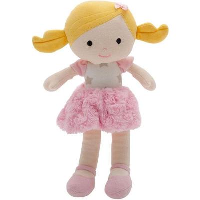 Boneca de Pelúcia Malu Loira 35cm Cabelos Macios Corpo Maleável Zip