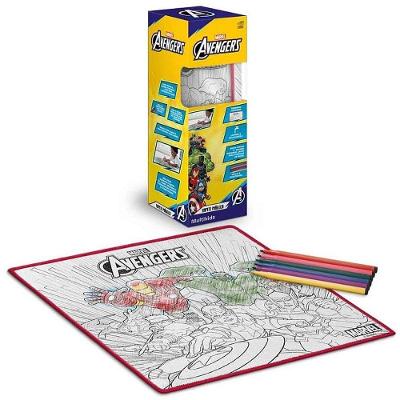 Tapete Mágico Acqua Avengers 6 Canetas Laváveis 50x50cm Multikids