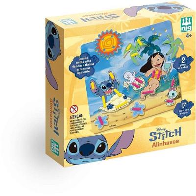 Brinquedo Educativo Stitch Alinhavos Montessori 2 Placas 16 Peças Madeira Nig