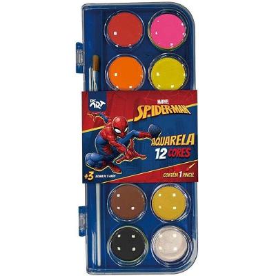 Aquarela Escolar DAC Spider-Man 12 Cores com Pincel
