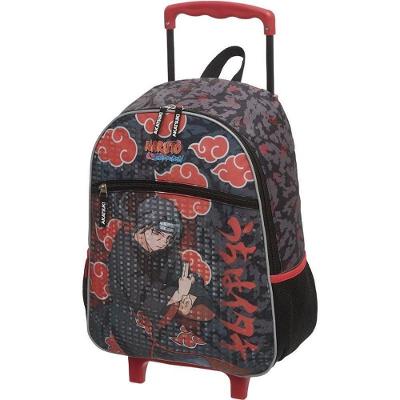 Mochila Infantil com Rodinha Naruto Itachi Poliéster Pacific