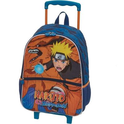 Mochila Infantil com Rodinha Naruto Kurama Alça Retrátil Pacific