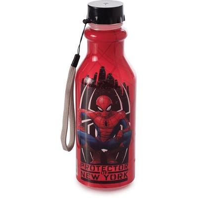 Squeeze Spider-Man Retro 500ML Plástico Bico Flip-Top Vermelho Plasútil