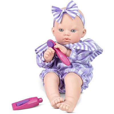 Boneca Babies Banho e Sonho 35cm com Kit Higiene Bucal e Lenços Roma