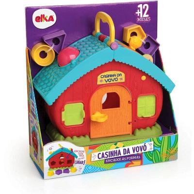 Brinquedo Educativo Casinha da Vovó Encaixe Formas com Carrinho Elka