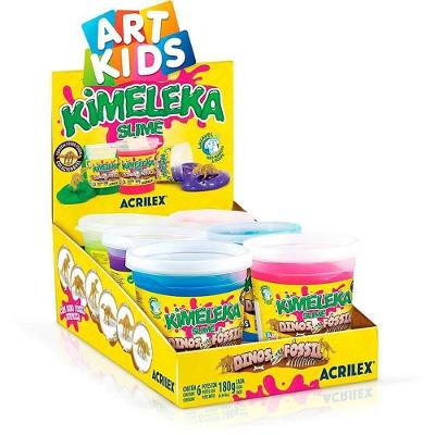 Kit Slime Kimeleka Dinos Fossil 180g Caixa com 6 Unidades Acrilex