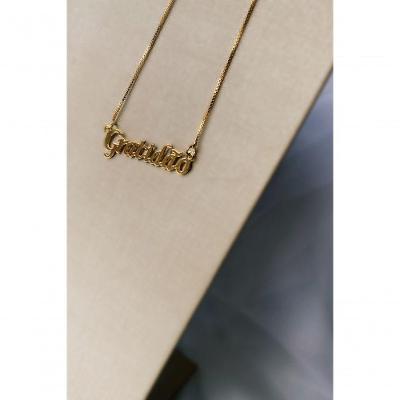 Colar Gratidão Floratta Joias Banhado em Ouro 18k Dourado Feminino