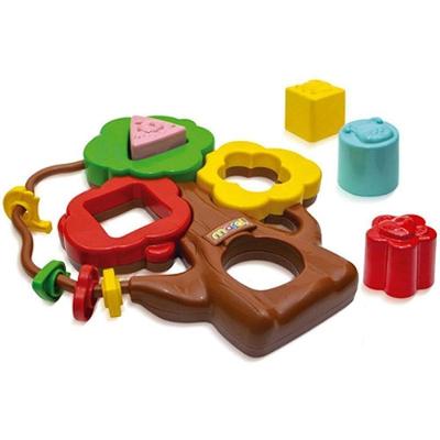 Brinquedo Educativo Arbolito com Cubos Didáticos e Frutas Deslizantes Maral