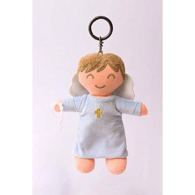 Chaveiro Anjinho Anjo da Guarda Pelúcia 15cm Azul Zip