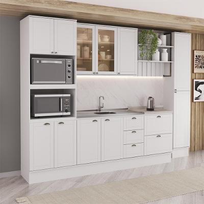 Cozinha Completa Milla Modena 11 Portas 5 Gavetas MDF 310CM Branco