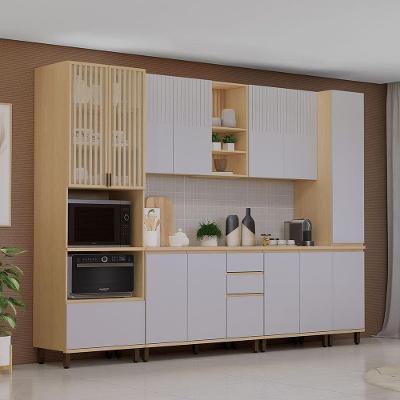 Cozinha Completa Aura 13 Portas 3 Gavetas MDF Carvalho e Cinza Cristal