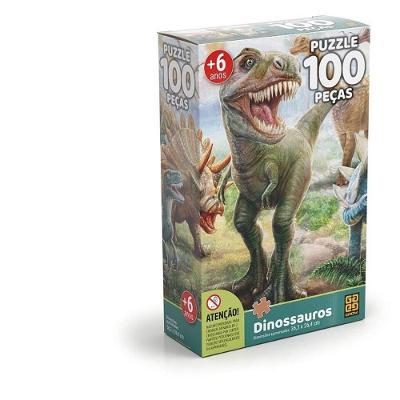Quebra-cabeça Cartonado Dinossauro 100 Peças Grow