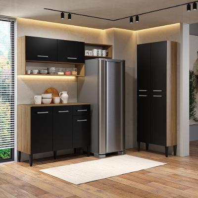 Cozinha Compacta Arizona Prime Two 9 Portas 1 Gaveta MDP 229CM Carvalho Móveis Carraro