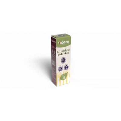 Kit Talher Descartável Garfo e Faca Madeira Bétula Biodegradável 12 Kits Vabene
