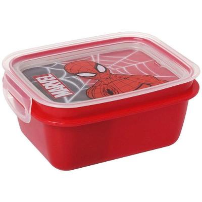 Marmita Spider-man com Trava 630ML PP Hermética Divisória BPA Free Plasútil