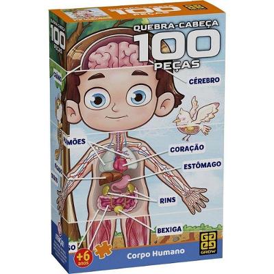 Quebra-cabeça Corpo Humano 100 Peças Educativo Infantil Grow