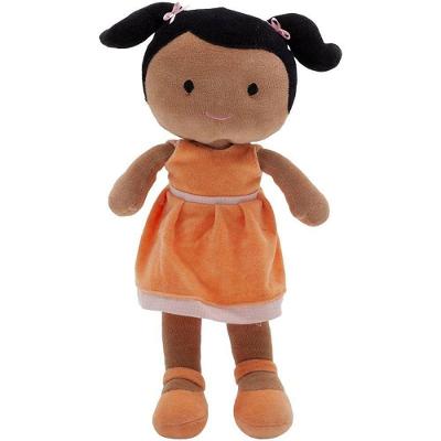 Boneca de Pelúcia Juju Negra 35cm Cabelos Volumosos Preta Zip