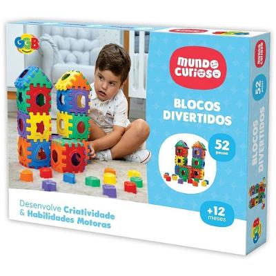 Brinquedo Educativo Blocos Divertidos 52 Peças Encaixáveis GGB Plast