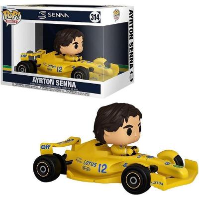 Boneco Funko Pop Rides Deluxe Ayrton Senna na Lotus Amarela Candide