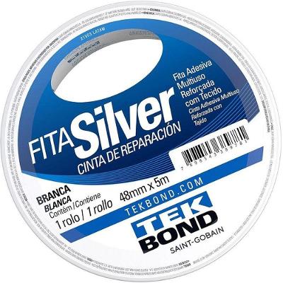 Fita Adesiva Silver Alta Resistência 48MM X 5M Branca Tekbond