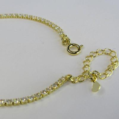 Pulseira Floratta Joias Corrente de Zircônias Banhada em Ouro 18k Dourado