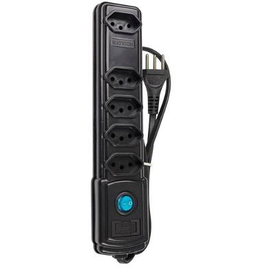 Filtro de Linha 5 Tomadas 1,0m Bivolt Dupla Proteção Preto Bright
