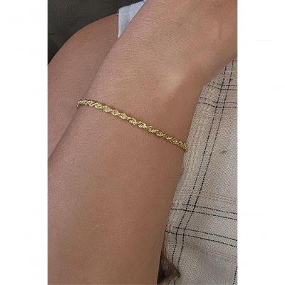 Pulseira Cordão Baiano Floratta Joias Ouro 18k 17cm Dourado Feminino