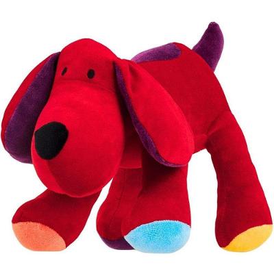 Pelúcia Cachorro Greg de Plush Macio Olhos Bordados Vermelho 30cm Zip
