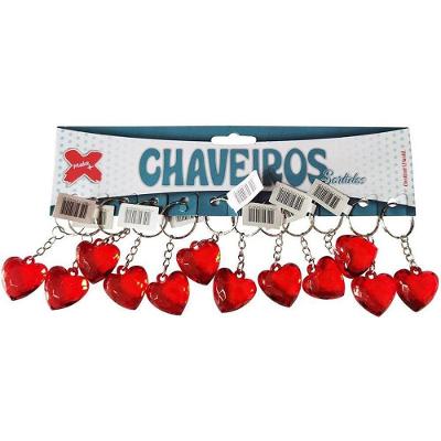 Chaveiro Coração 2,5cm Pacote com 12 Peças Make+