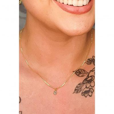 Choker Floratta Joias Ponto de Luz Banhado em Ouro 18k Dourado Feminino