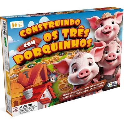 Jogo de Tabuleiro Três Porquinhos Cooperativo 5 Anos Pais & Filhos