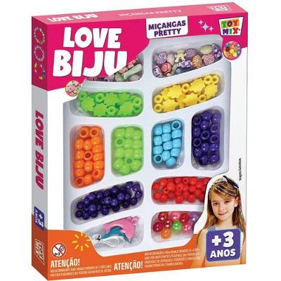 Kit de Bijuteria e Miçanga Love Biju Pretty 170 Peças e Fio Toy Mix