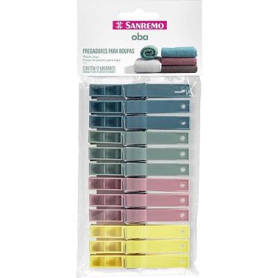 Prendedor de Roupa Plástico Resistente Pacote 12 Unidades Sanremo