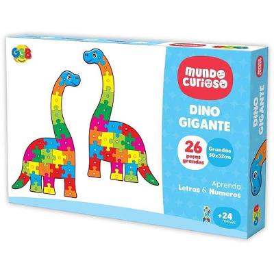 Brinquedo Pedagógico Dino Gigante Número e Alfabeto GGB Plast