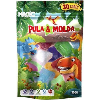Massa para Modelar Criativa Dino 300g com 30 Cores de EVA