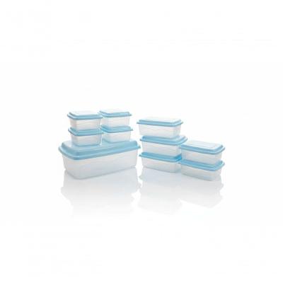 Kit 10 Organizadores Plásticos Multiuso 3 Tamanhos 580ML 925ML e 4L Azul