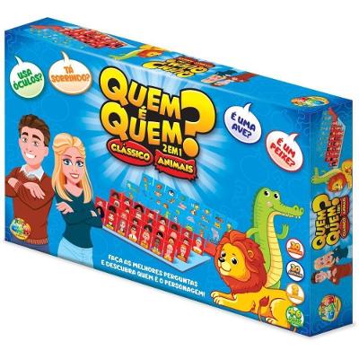 Jogo de Tabuleiro Quem É 2 em 1 Pessoas e Animais em EVA GGB Plast